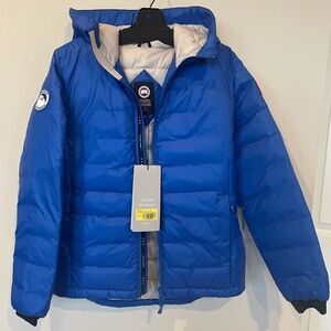 NWT Canada Goose Women’s Camp Hooded Packable Puffer Jacket Royal Blue S/P